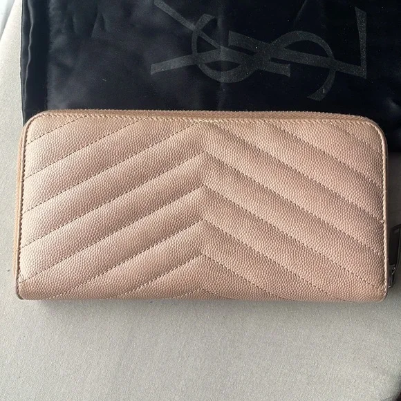 YSL wallet in blush pink silver hardware with dust bag and COA - Picture 4 of 16